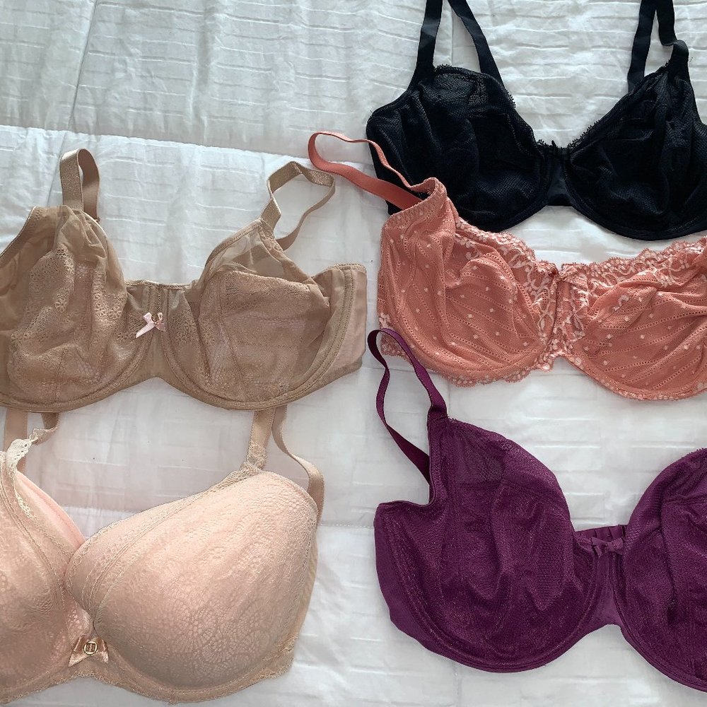 Bundle of Five 36DDDD/36G Bras
